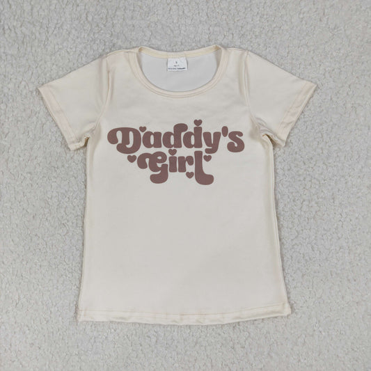 Baby Girls Short Sleeves Daddy's Girl Hearts Shirt Tops RTS