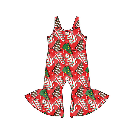 Baby Girl Sleeveless Christmas Cake Red Clothes Jumpsuit