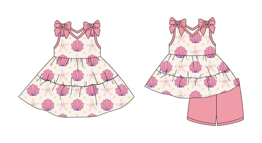 Baby Girl Toddler Sleeveless Starfish Shell Sibling Romper Dress Set ( Moq 5 Each Style ) 3.1