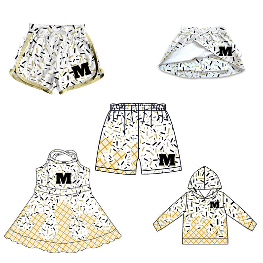 ( Moq 5 each style ) Baby Boy Girl Team Sibling M Drips Dress Shirt Shorts Pants 7.2