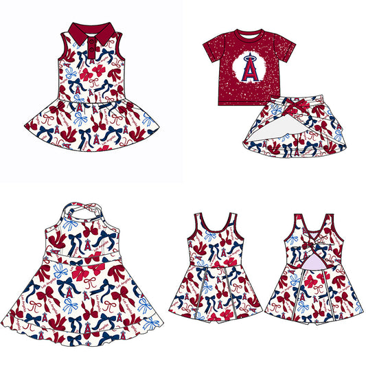 ( Moq 5 each style ) Baby Girl Team A Bows Sibling Dress Set 5.17
