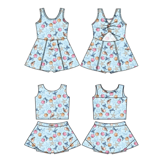 ( Moq 5 Each Style ) Baby Girls Kids Sleeveless Shell Bows Sibling Summer Dress Set