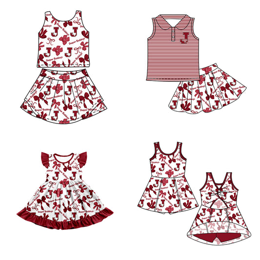 ( Moq 5 each style ) Baby Girl Toddler J Team Bows Sibling Dress Set