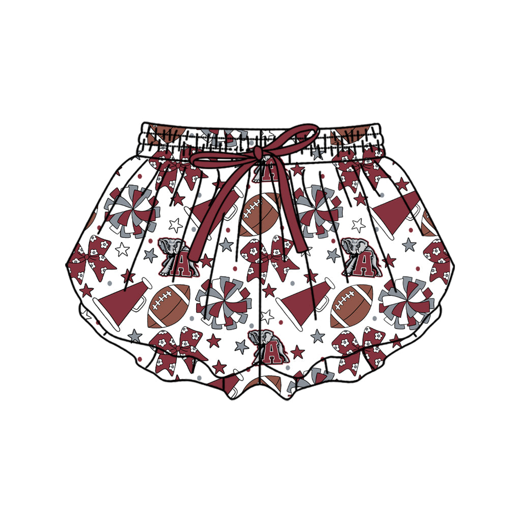 ( Moq 5 ) Baby Girls Kids Elephant Bows Cheer Football Shorts Bottoms Team Clothes