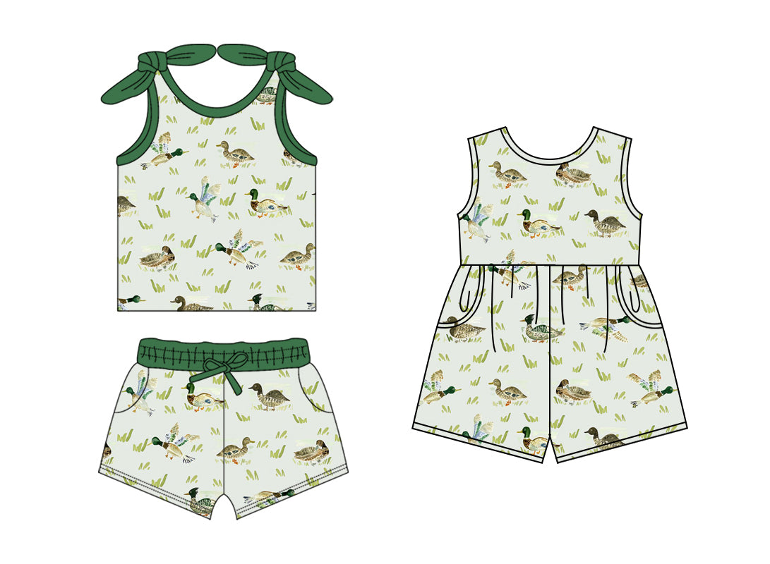 Baby Girl Green Straps Ducks Sibling Jumpsuit Set ( Moq 5 Each Style ) 1.18