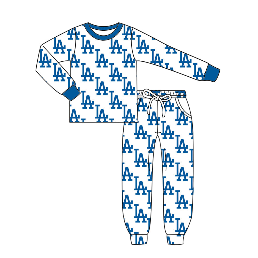 ( Moq 5 each style ) Baby Boy Girl Long Sleeves LA Team Sibling Set 8.9