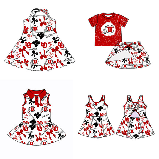 ( Moq 5 each style ) Baby Girl Team U Bows Sibling Dress Set 5.26
