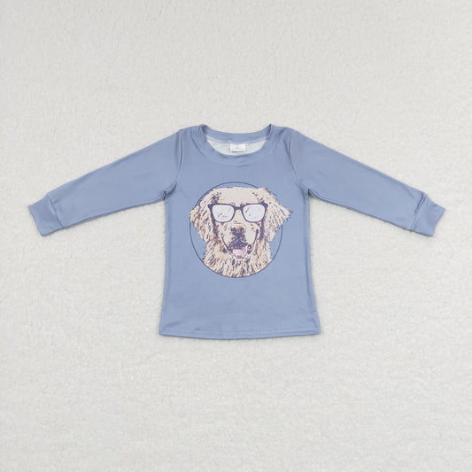 BT0391 Baby Boy Long Sleeves Dog Shirt