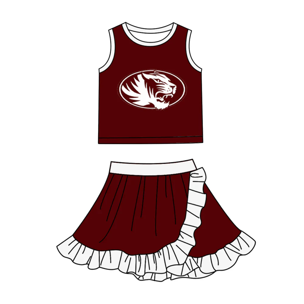 ( Moq 5 Each Style ) Sibling Baby Girls Kids Team Tigers Shirt Skirt Shorts Sets Clothes