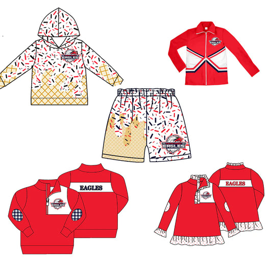 ( Moq 5 each style ) Baby Boy Girl Summer Team Sibling Red Drip Shorts Shirt Set 7.28