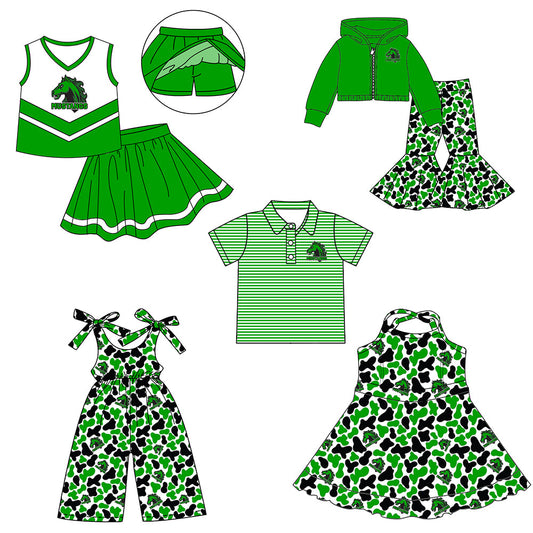 ( Moq 5 each style ) Baby Boy Girl Team Sibling Shirt Green Camo Jumpsuit Dress Set 8.6