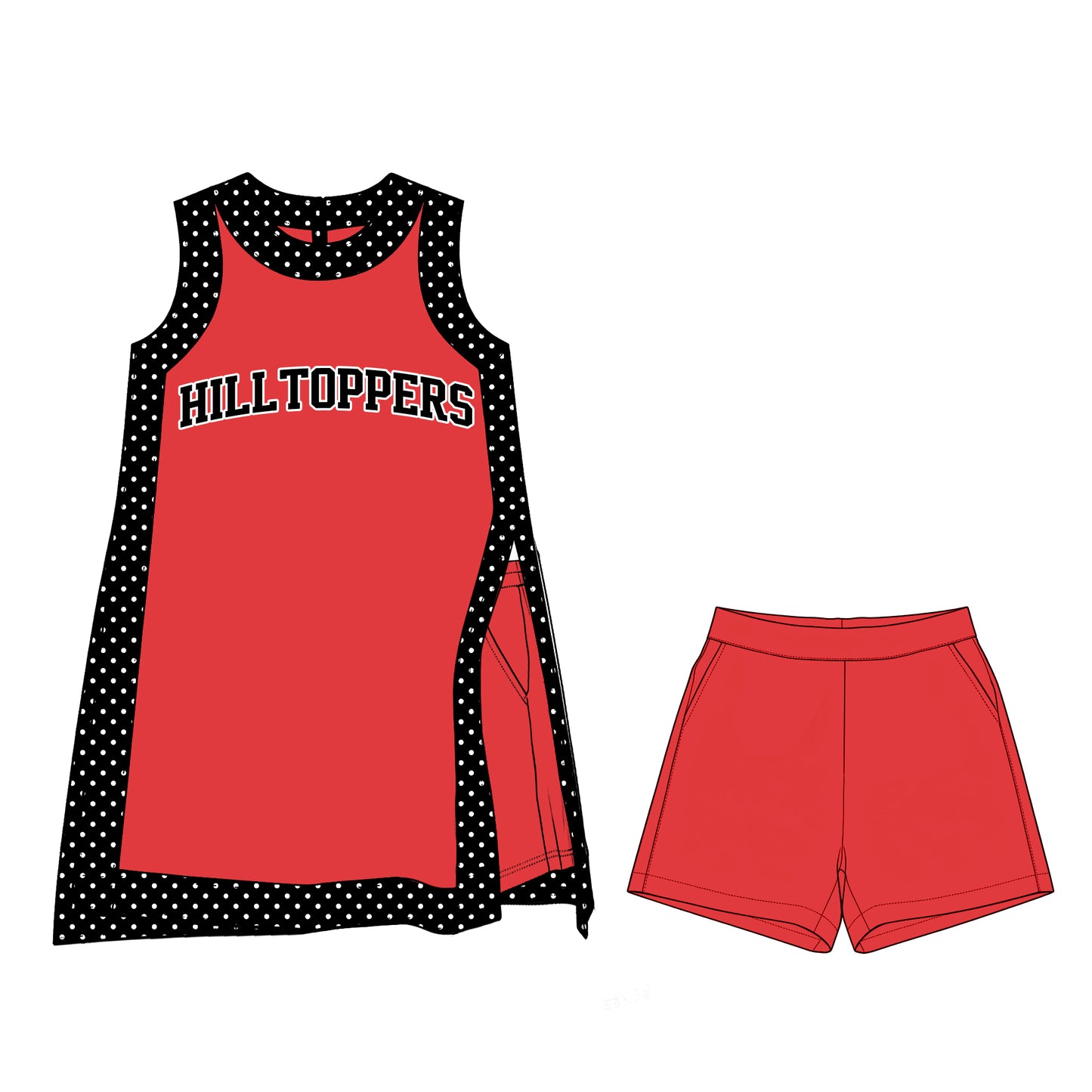 ( Moq 5 ) Baby Girls Kids Sleeveless Team Tops Shorts Team Set Clothes