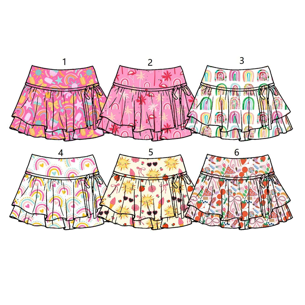 ( Moq 5 Each Style ) Sibling Baby Girls Toddler Skirts Shorts Summer Clothes