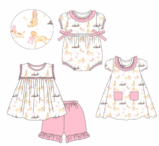 Baby Girl Dogs Gifts Sibling Romper Dress Set ( Moq 5 Each Style ) 2.114