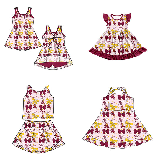 ( Moq 5 each style ) Baby Girl Toddler Team Bows Sibling Dress Set 6.24