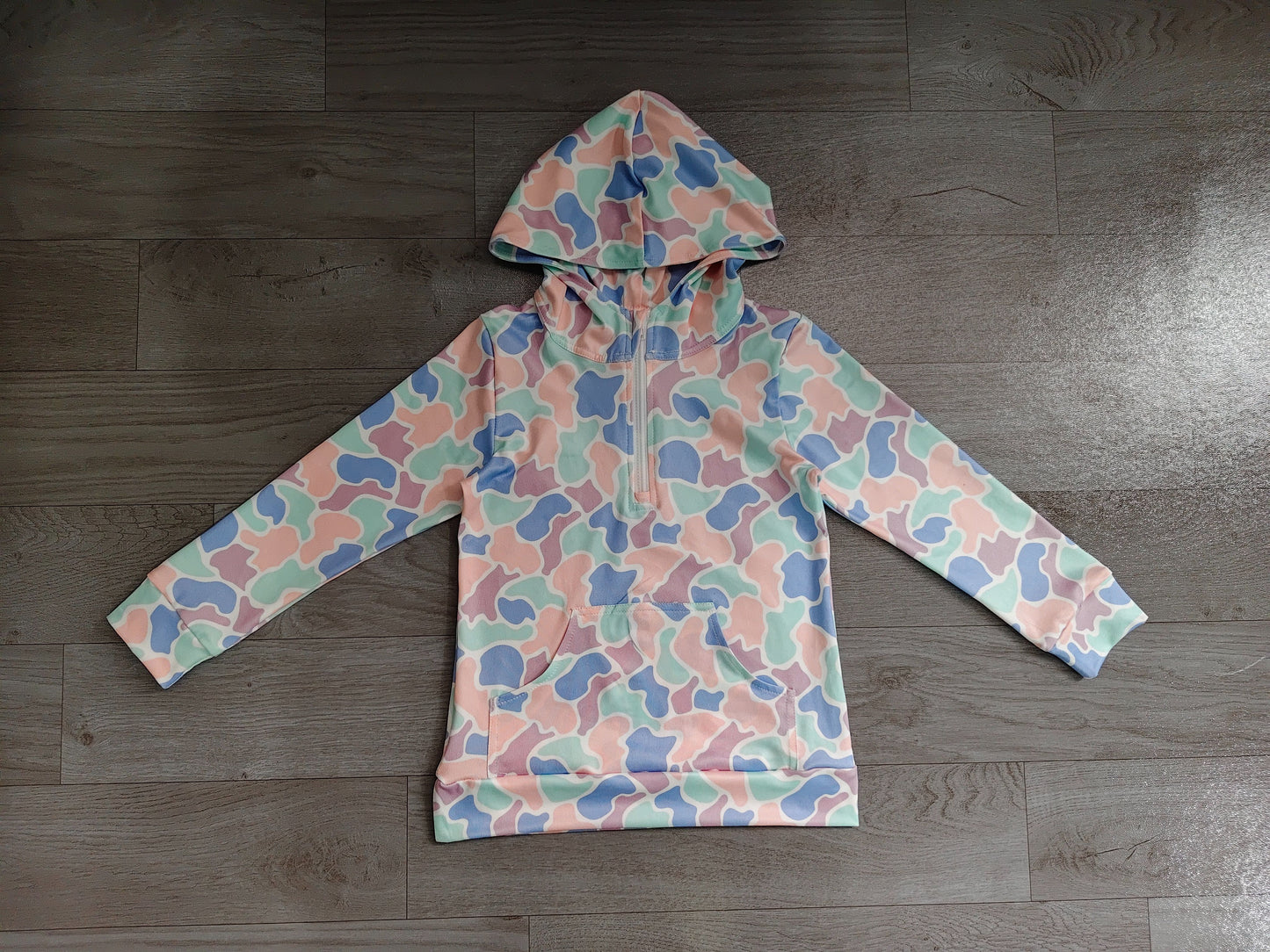 ( No moq ) Preorder Baby Boys Kids Long Sleeves Pocket Hoodie Zipper Shirt Camo Tops