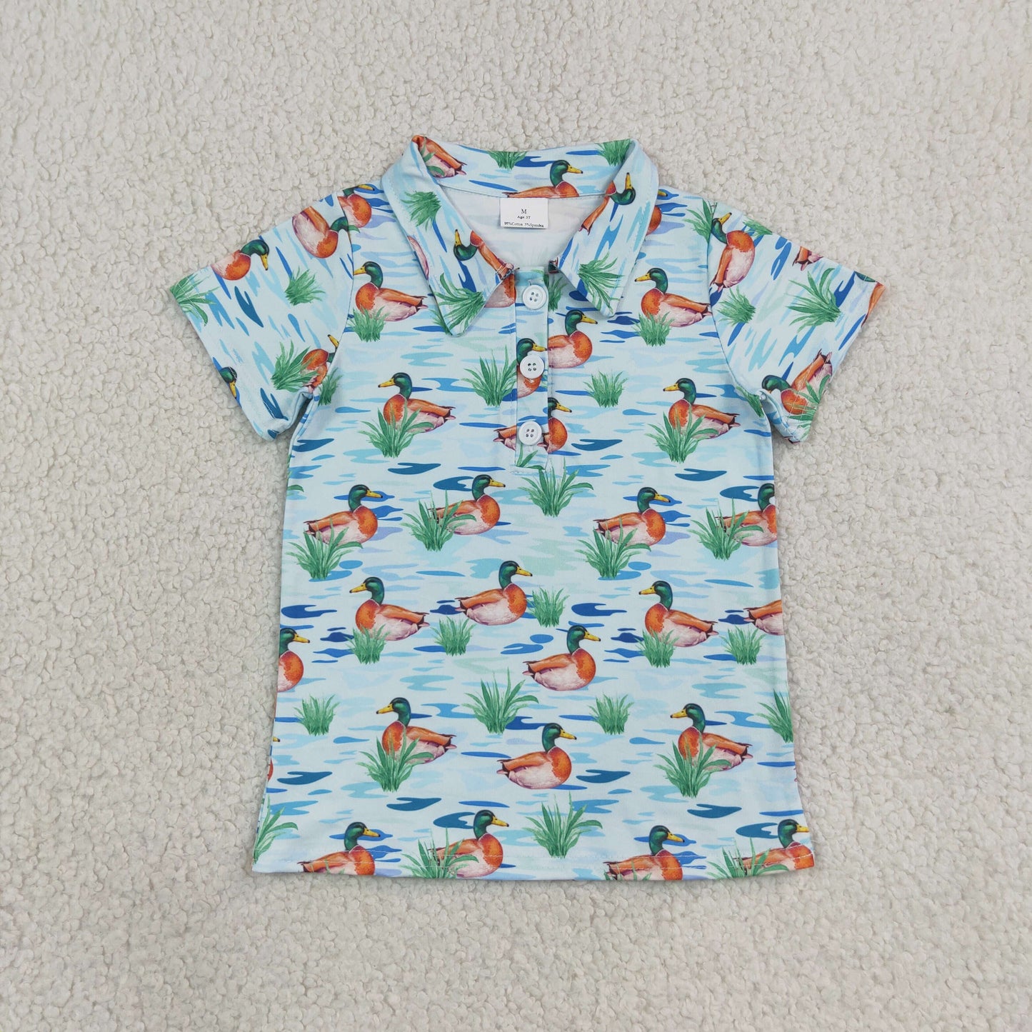 Baby Boys Kids Short Sleeves Ducks Polo Shirt Tops RTS