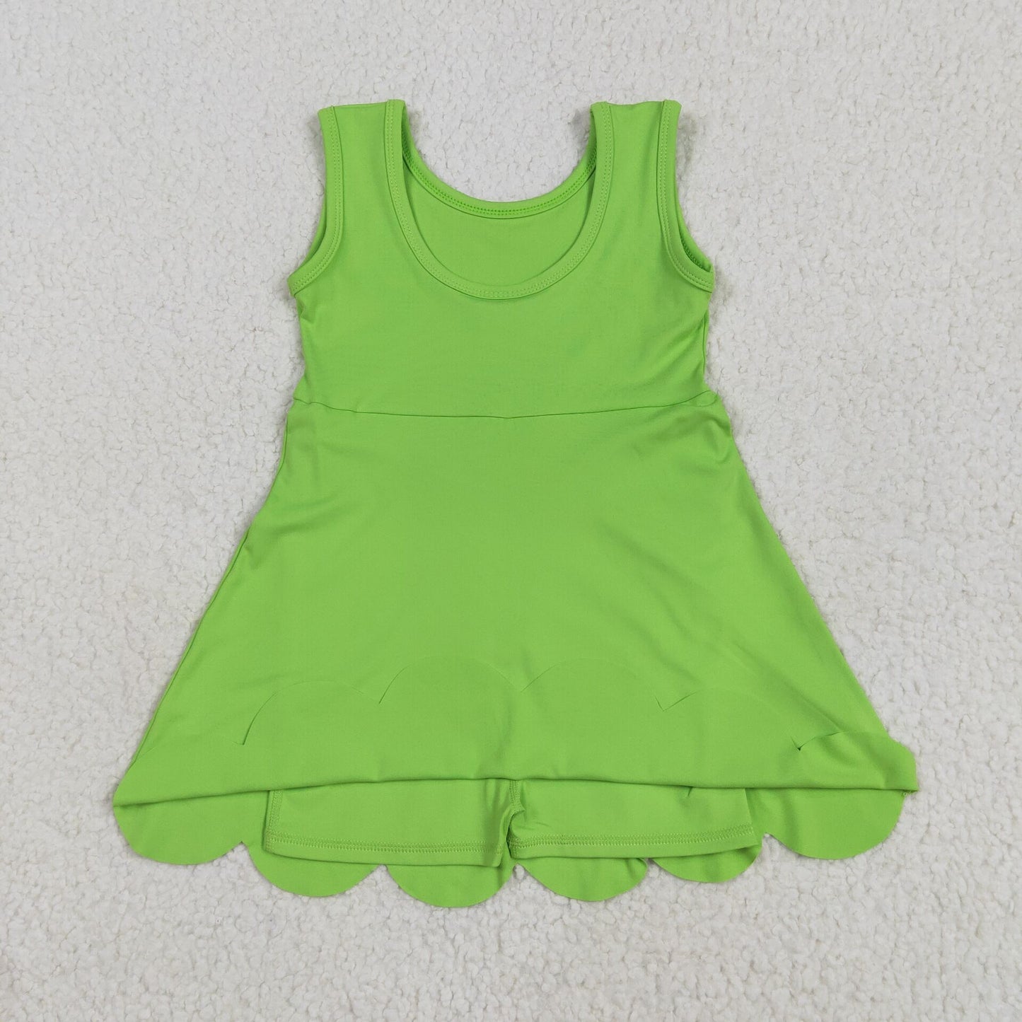 Baby Girl Green Sleeveless Yoga Active Knee Length Dress RTS