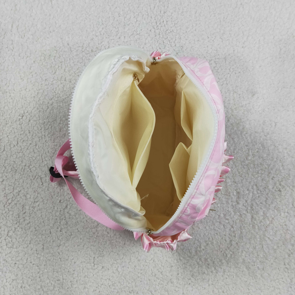 Baby Girls Kids Pink Bows Ruffle Zipper Backpack Bag RTS