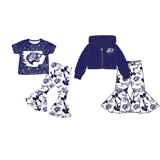 ( Moq 5 each style ) Baby Girl Team Sibling Tiger Bows Dress Set 7.23