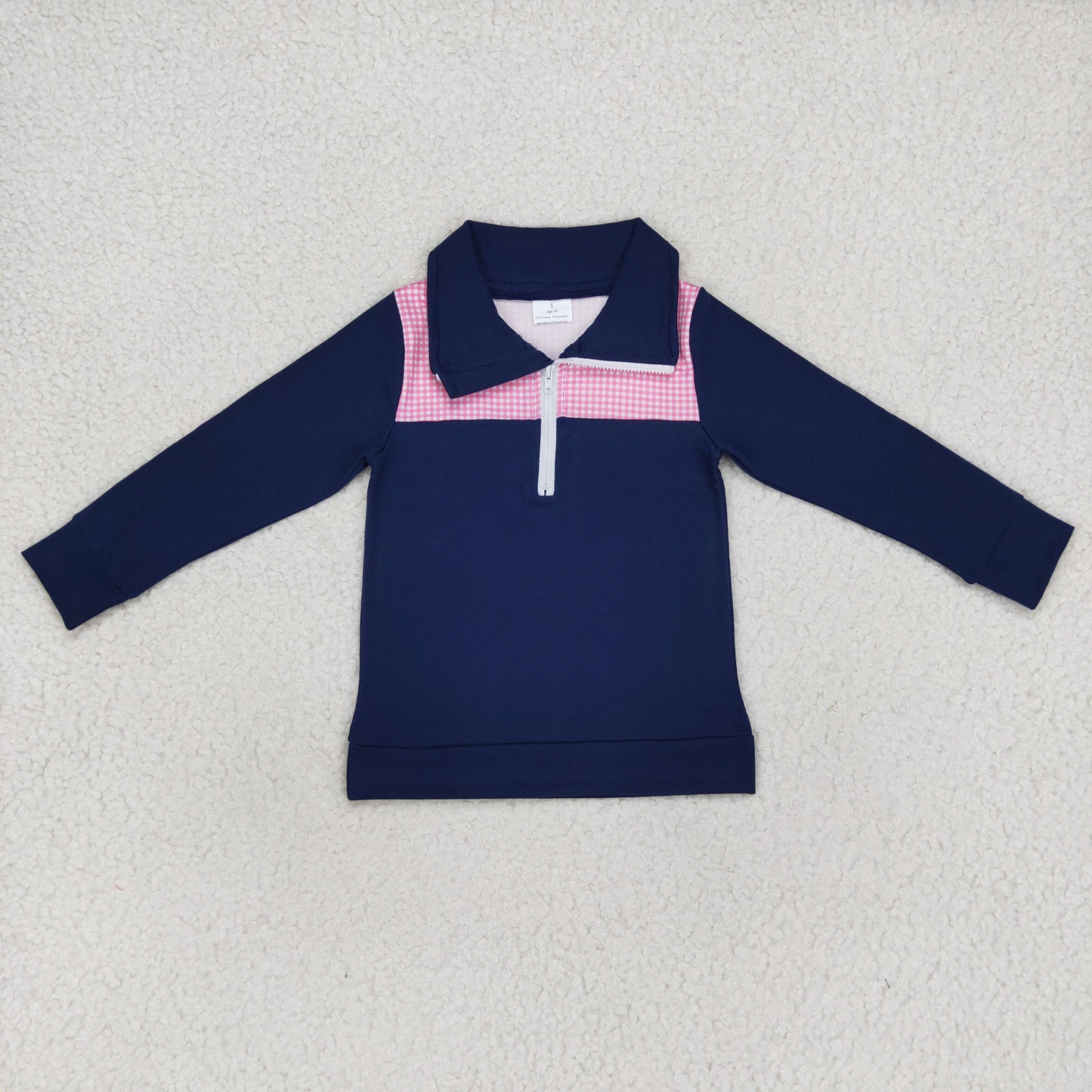 Promotion Baby Kids Long Sleeves Pullover Zipper Shirt RTS
