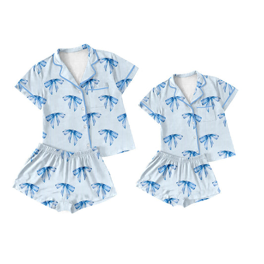 Baby Girl Short Sleeves Bows Stripes Sibling Romper Dress Set ( Moq 5 Each Style ) 3.21