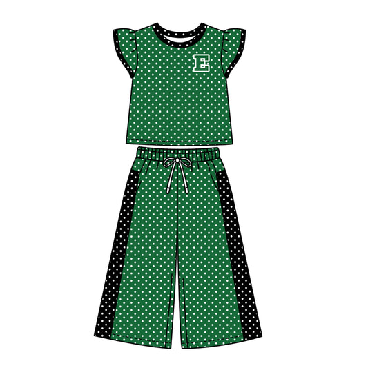 ( Moq 5 ) Baby Girls Kids Short Sleeves Shirt Pants Team Set Clothes