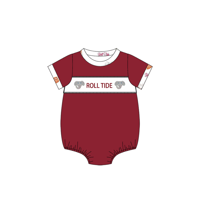 Baby Boy Short Sleeves Elephant Team Bubble Romper ( Moq 5 )