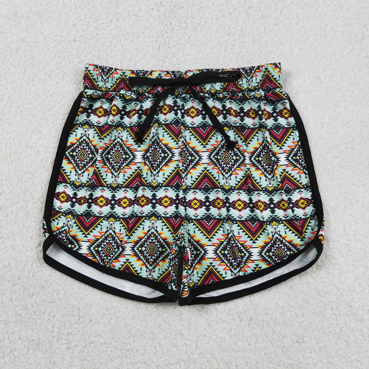 Adult Women Summer Western Green Aztec Shorts Bottoms Clothes RTS