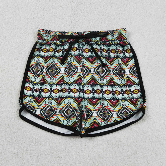 Adult Women Summer Western Green Aztec Shorts Bottoms Clothes RTS
