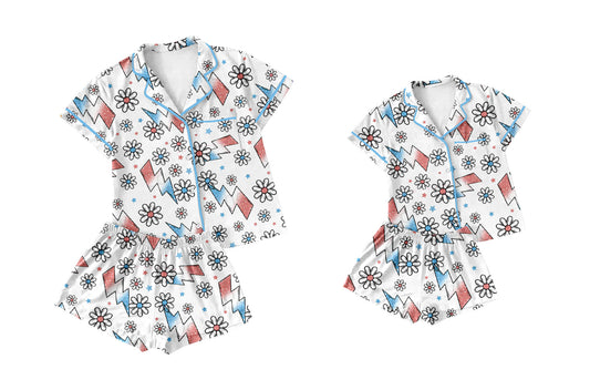 Baby Girl Toddler Adult Women Flower Sibling Family Pajamas Set ( Moq 5 Each Style ) 12.21