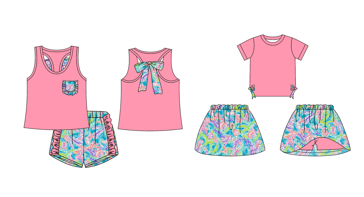 Baby Girl Summer Sibling Pink Set ( Moq 5 Each Design ) 12.14