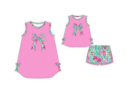 Baby Girl Floral Bows Sleeveless Sibling Dress Set ( Moq 5 Each Style ) 2.15