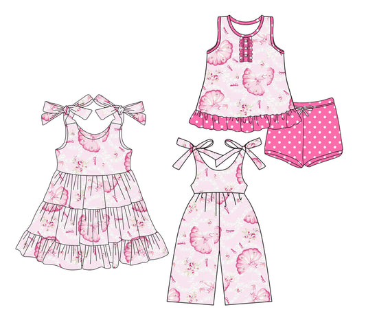 Baby Girl Straps Flower Dance Sibling Jumpsuit Dress Set ( Moq 5 Each Style ) 3.21