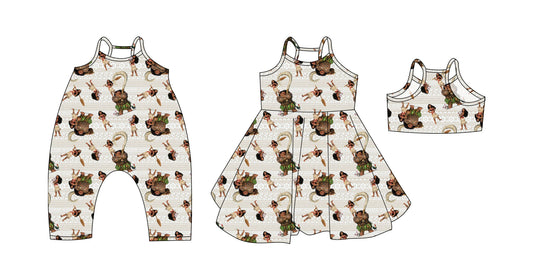 Baby Girl Straps Cartoon Sibling Summer Romper Dress ( Moq 5 Each Style ) 3.19