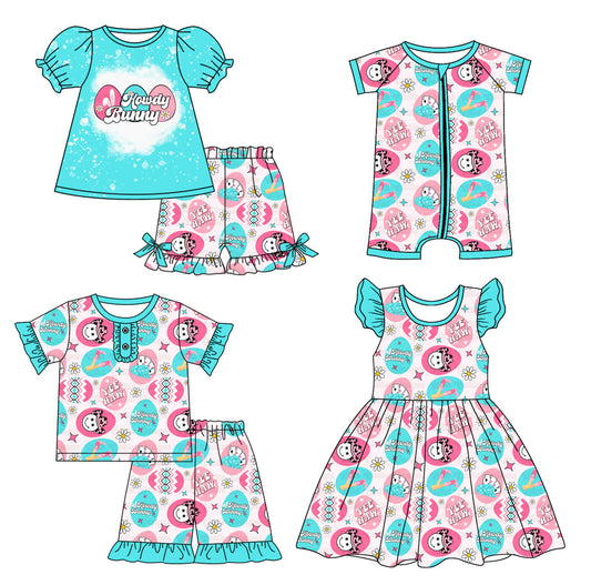 Baby Girl Easter Eggs Smile Sibling Romper Dress Set ( Moq 5 Each Style ) 1.14