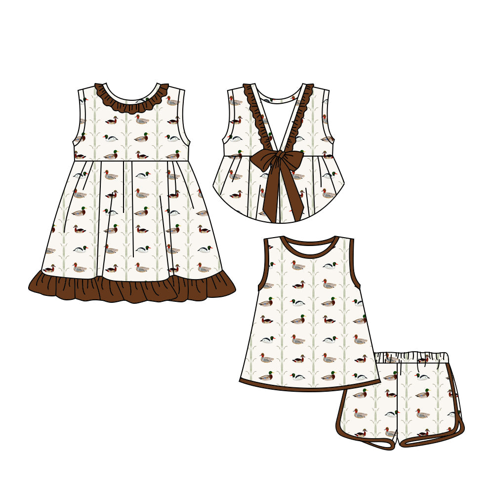 Baby Girl Ducks Sleeveless Sibling Summer Ruffle Dress Set ( Moq 5 Each Style ) 3.18