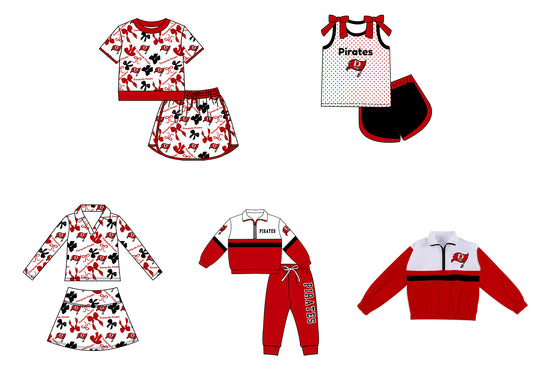( Moq 5 Each Style ) Sibling Baby Girls Kids Bows Team Shirt Sets Clothes