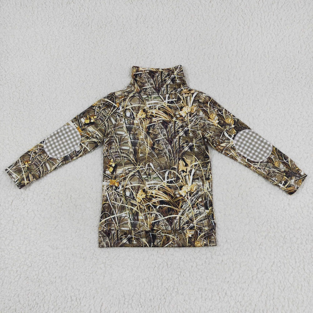 GT0312 Baby Girl Long Sleeves Duck Camo Zipper Hunting Pullover