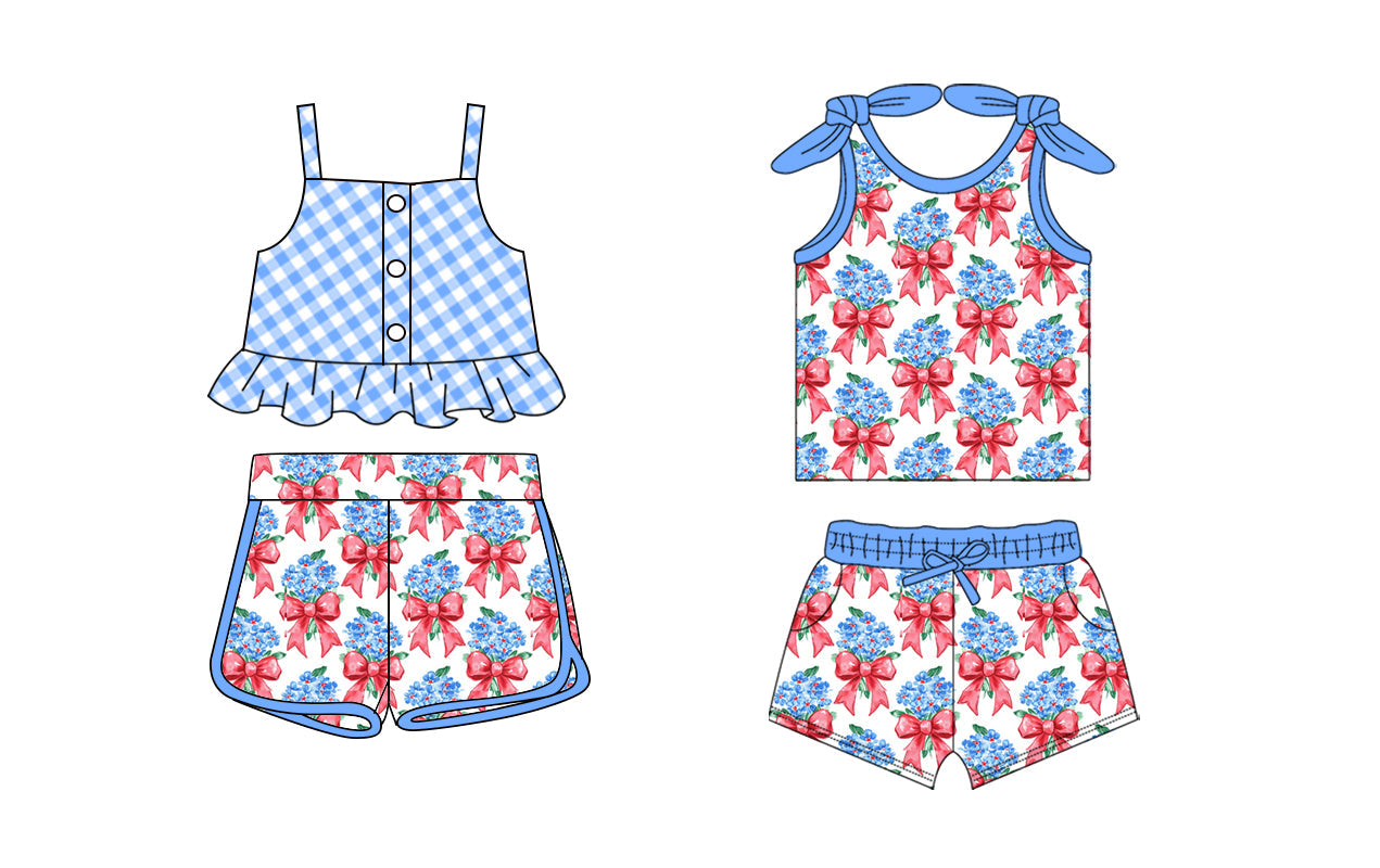 Baby Girl Straps Bows Flower Sibling Set ( Moq 5 Each Style ) 2.12