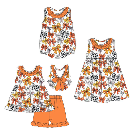 Baby Girl Sleeveless Ball Bows Sibling Romper Dress Set ( Moq 5 Each Style ) 3.5