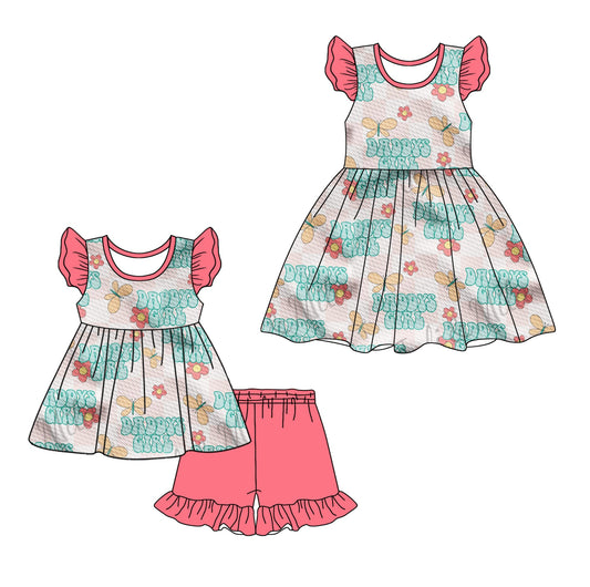 Baby Kids Short Sleeves Daddy's Girl Sibling Dress Set ( Moq 5 Each Style ) 12.28