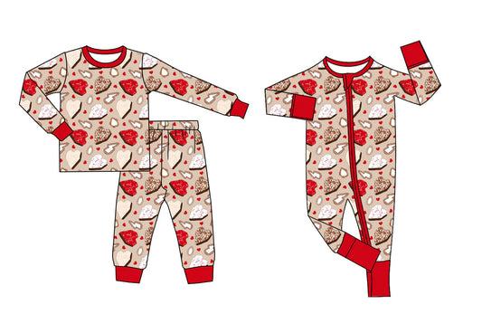 ( Moq 5 Each Style ) Baby Girls Kids Valentine's Hearts Sibling Zipper Romper Pajamas Set