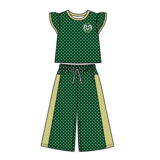 ( Moq 5 ) Baby Girls Kids Short Sleeves Shirt Pants Team Set Clothes