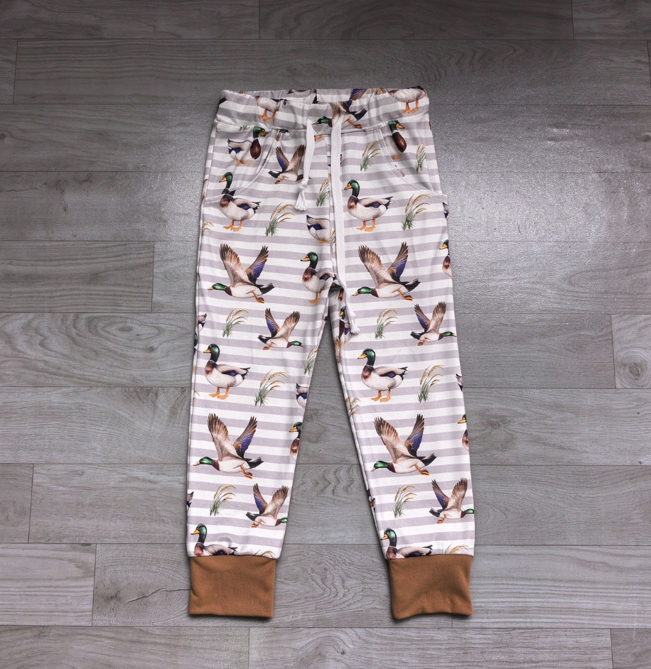 ( No moq ) Preorder Baby Boys Kids Ducks Stripes Pockets Pants Bottoms Clothes