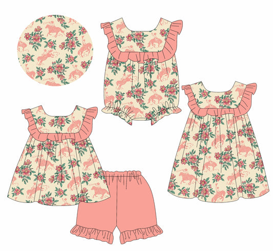 Baby Girl Flower Rodeo Western Sibling Romper Dress Set ( Moq 5 Each Style ) 1.13