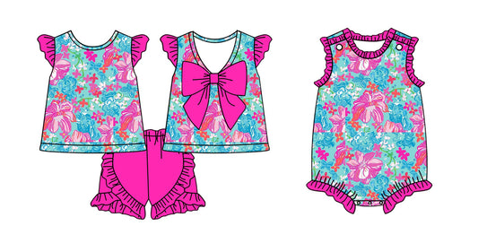 Baby Girl Butterfly Flower Sibling Romper Set ( Moq 5 Each Style ) 3.4