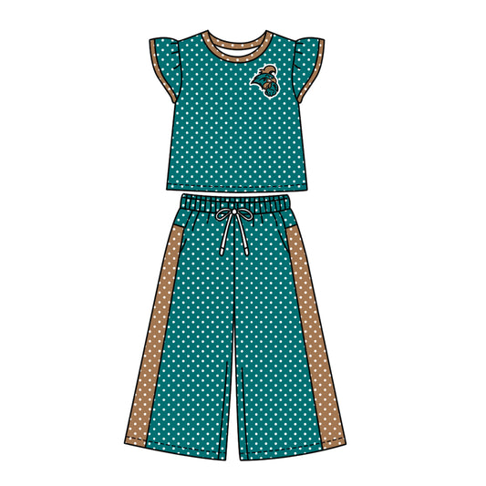 ( Moq 5 ) Baby Girls Kids Short Sleeves Shirt Pants Team Set Clothes