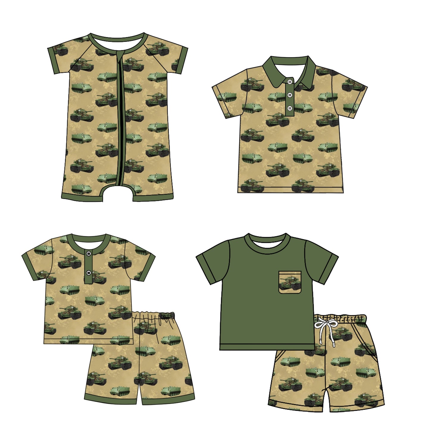 Baby Boy Short Sleeves Sibling Romper Shirt Set ( Moq 5 Each Style ) 2.13