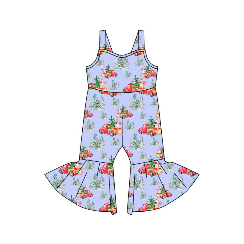 Baby Girl Sleeveless Christmas Trucks Tree Gifts Clothes Jumpsuit